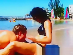 Two Nasty Bitches Strapon Peg Guy at the Beach