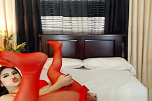 Two nice-looking trannies stroking Sexily