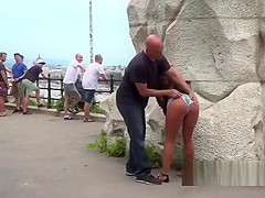Two slaves disgraced in public outdoor
