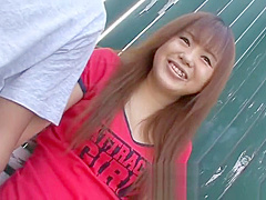 Unearthly Japanese Noriko Kago perfroming in amazing sex action ending with a huge cumshot in outdoor