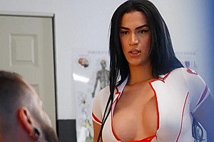 Uniformed Trans Nurse Riding Bareback Cock In Couple 8 Min