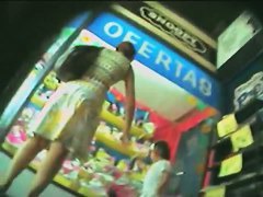 Up skirt cam catches two hot women without their panties