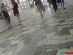 Upskirt footage of skinny ass of girl in g-string