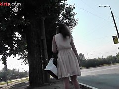 Upskirt goodies of the stunning babe with slim body
