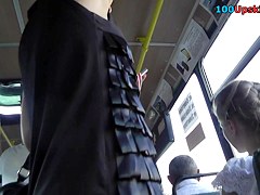 Upskirt tease by raven-haired girl in short dress