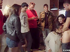 Valentina Bianco And Valentina Nappi In Babe Double Fuck Gangbanged In Public Bar