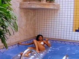 Vintage Video Shows You Anal Sex Between Latina And His Big Cock In The Pool