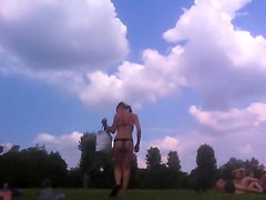 Voeyer video of bimbo in sexy bikini on the beach PICT0015