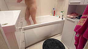 Watch On My Stepsister In The Bathroom  What Lovely Big Natural Boobs And Juicy Pussy