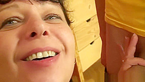 Watch POV 3some with old lady and boys