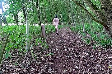 Wearing Very Baggy Underwear Outdoors In The Woods To