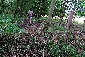 Wearing Very Baggy Underwear Outdoors In The Woods To