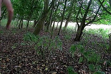 Wearing Very Baggy Underwear Outdoors In The Woods To