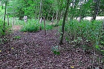 Wearing Very Baggy Underwear Outdoors In The Woods To