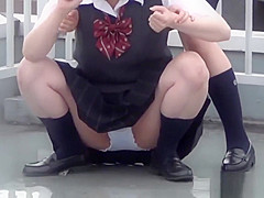 Weird asian students 18+ pee