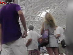 While train is coming, captures upskirt ass