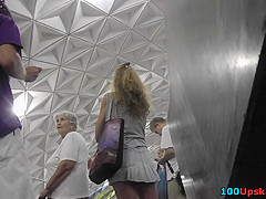 While train is coming, captures upskirt ass