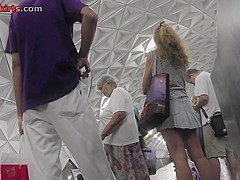 While train is coming, captures upskirt ass
