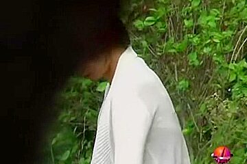White sweater and a black skirt got no panties sharked