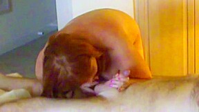 Wife gives a shave a ball suck and a bj