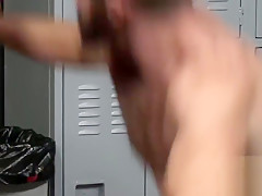 Worked out lovers fucks in a lockers room and eating out asses
