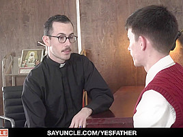 YesFather - Catholic Boy Spanked And Creampied By Hung Uncut Priest