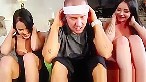 Yoga Makes Fake twin Step sisters Horny- They Fuck Step-Brother