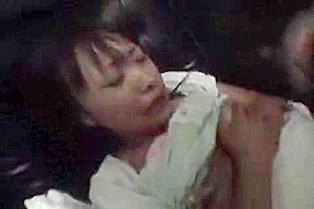 Young Asian Slut Is Gagged And Gets Her Hairy Pussy Fucked
