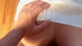 Young Asian gf sucks and fucks in short skirt