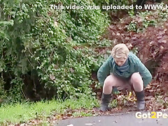 Young Cuties Gotta Go Pee At The Urban Public Places!