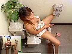 Young Ladies Getting Into Toilet Onanism