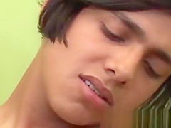 Young latino Matias tugging his big hard dong until he cums