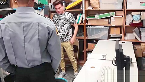 Young perpetrator bouncing on officers huge black cock