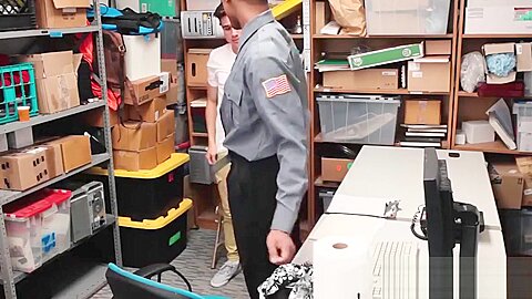 Young perpetrator bouncing on officers huge black cock
