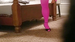bbw in ripped pink hose 3