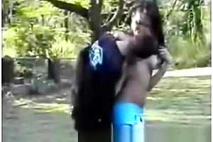 boy & t-girl bang Each Other outdoors