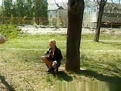 cute girls peeing in public