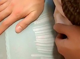 double stocking footjob and handjob