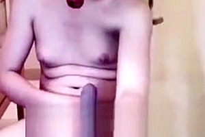 fine! asian ladyboy Sucks Own 10-Pounder And Deepthroats sex tool!