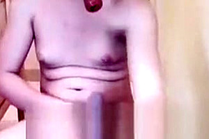 fine! asian ladyboy Sucks Own 10-Pounder And Deepthroats sex tool!