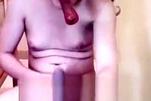 fine! asian ladyboy Sucks Own 10-Pounder And Deepthroats sex tool!