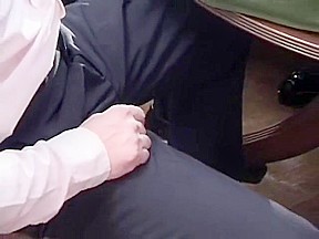 footjob under table tease