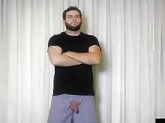 fuzzy bear brad showing and jerking off