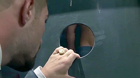 gloryhole with 2 suit guys