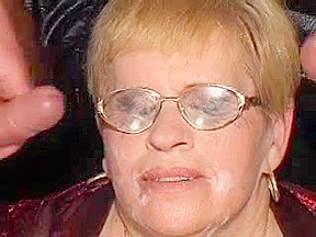granny in a double penetration and facial on her glasses