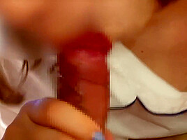 (homemade)she Makes Me Ejaculate With Close-up Blowjob And Anal Licking While Crawling On All Fours