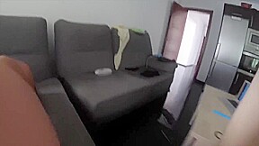 hot couple watch porn and try their new go pro ( final with facial)
