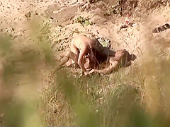 on public beach  Hot young couple sex
