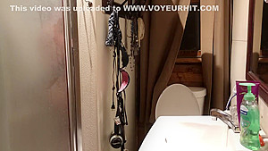 on stepsister Showering then getting ready for bed