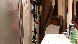 on stepsister Showering then getting ready for bed